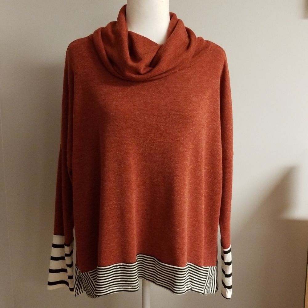 Lovely Melody Rust Cowl Neck